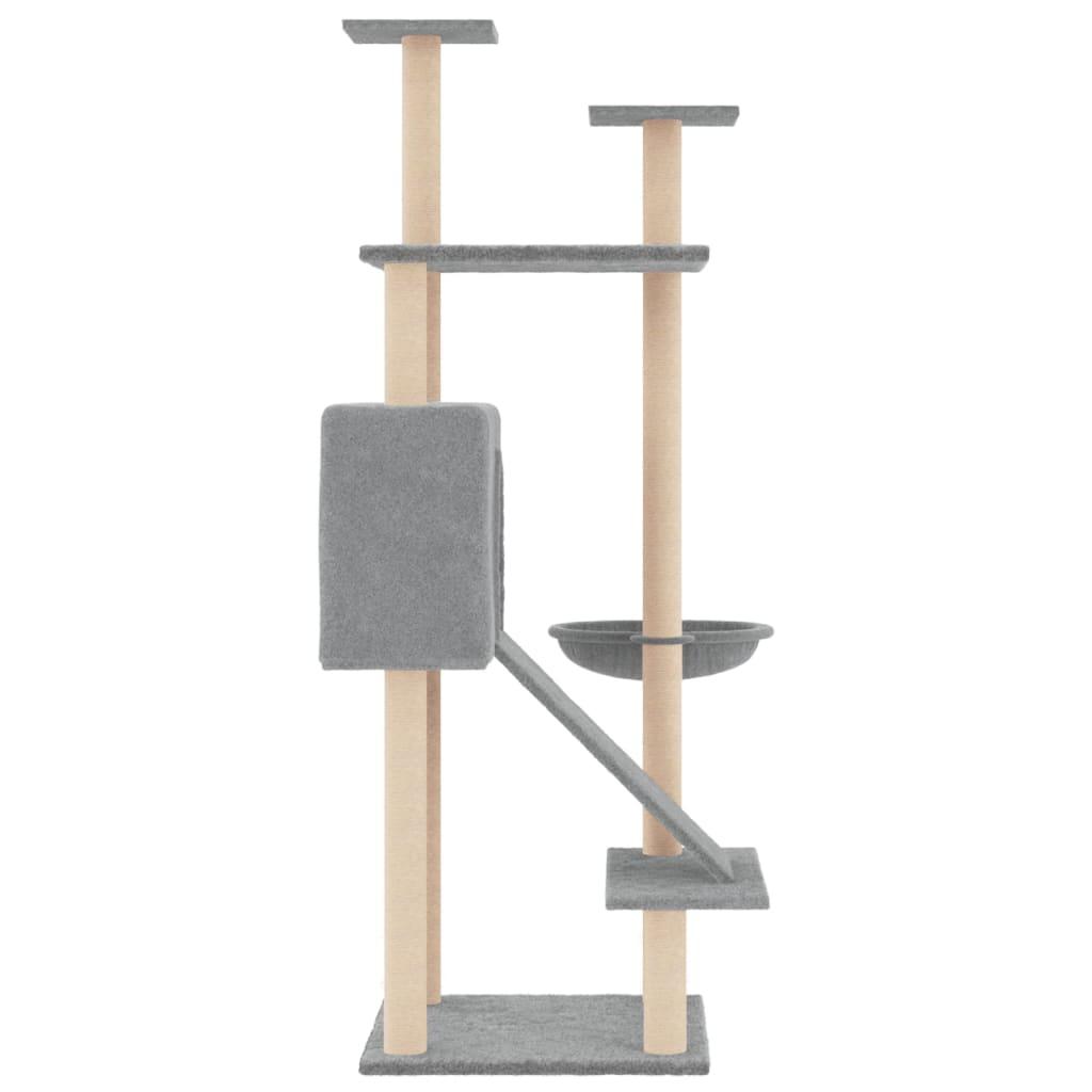 Cat Tree with Sisal Scratching Posts Light Grey 153 cm