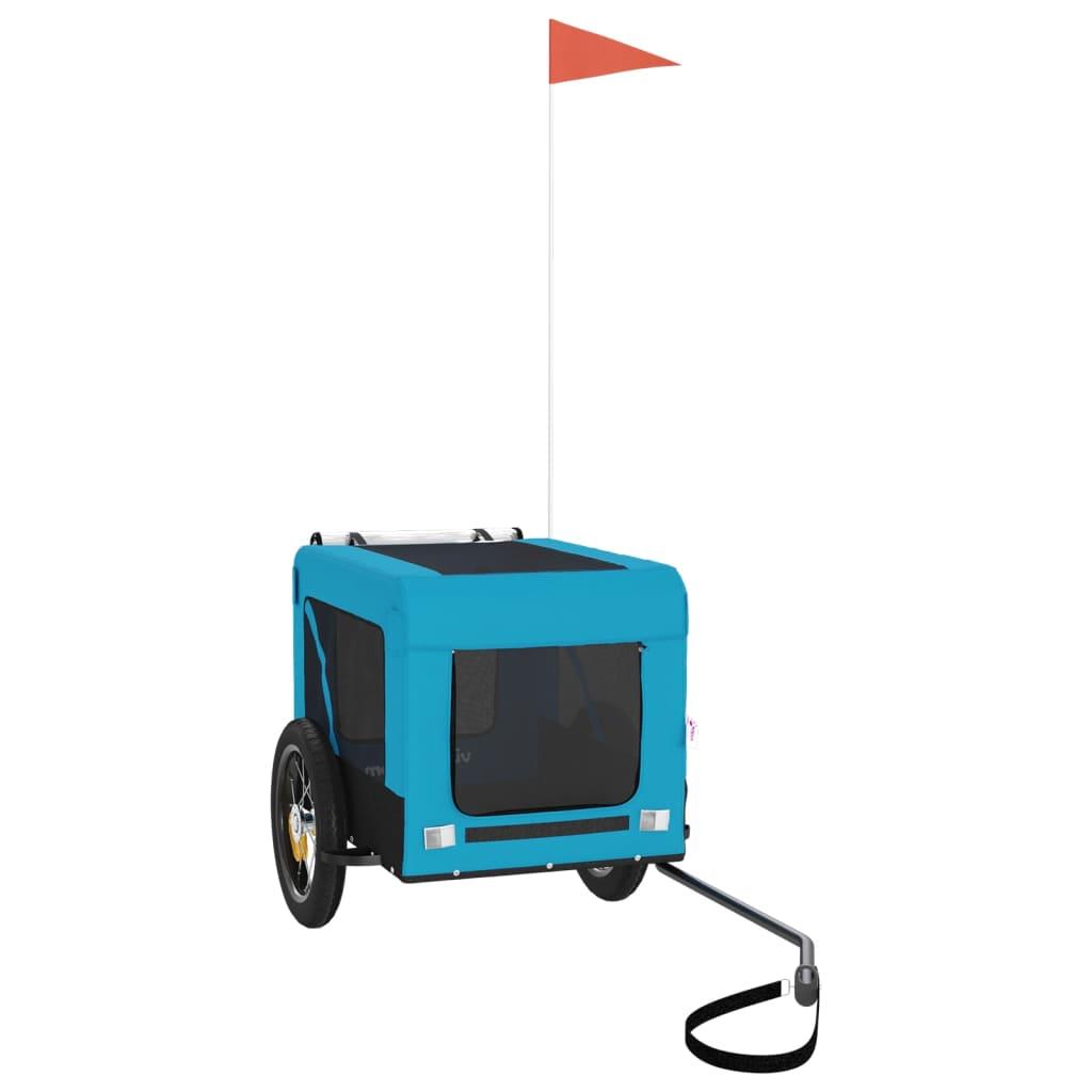 Pet Bike Trailer Blue and Black Oxford Fabric&Iron