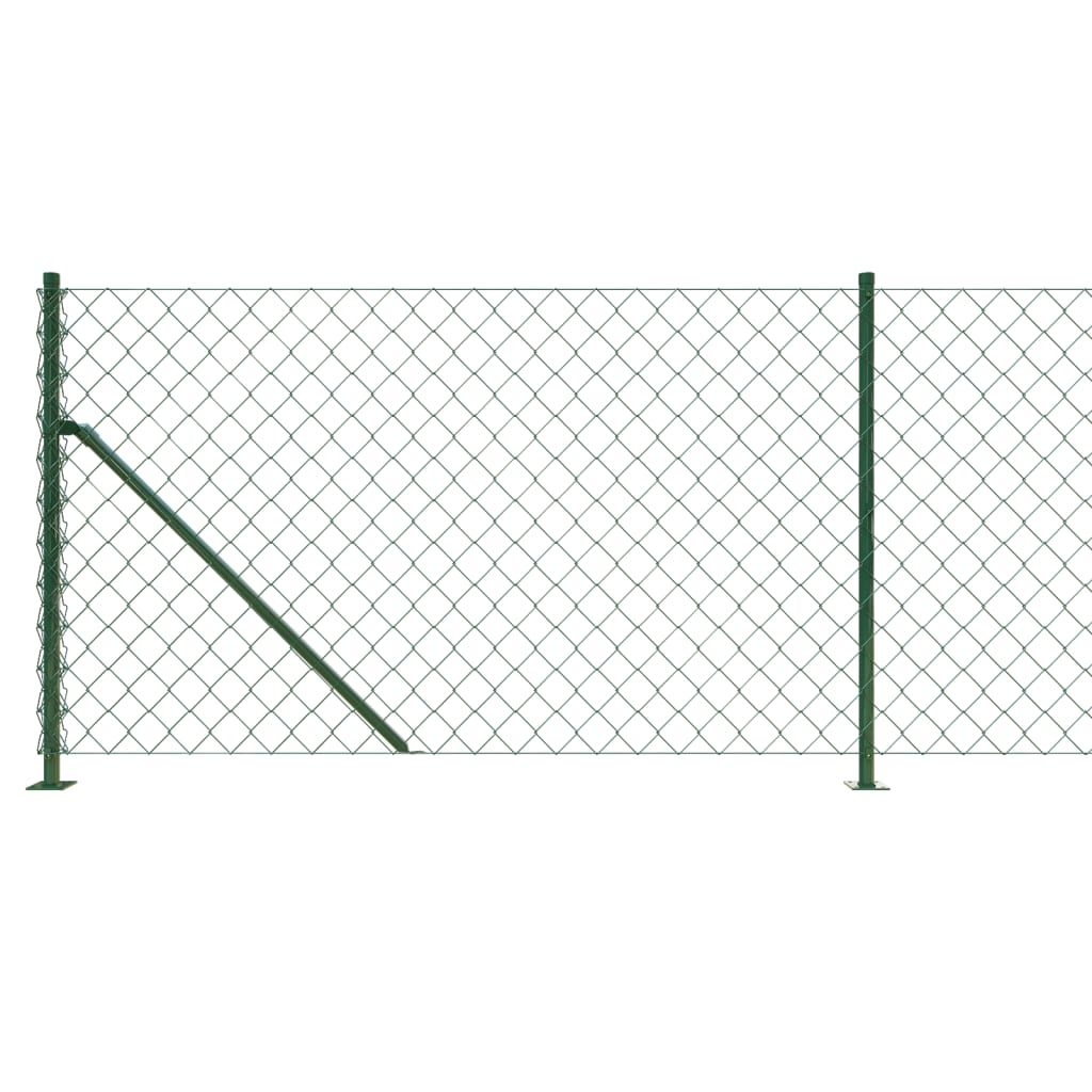 Chain Link Fence with Flange Green 1x10 m