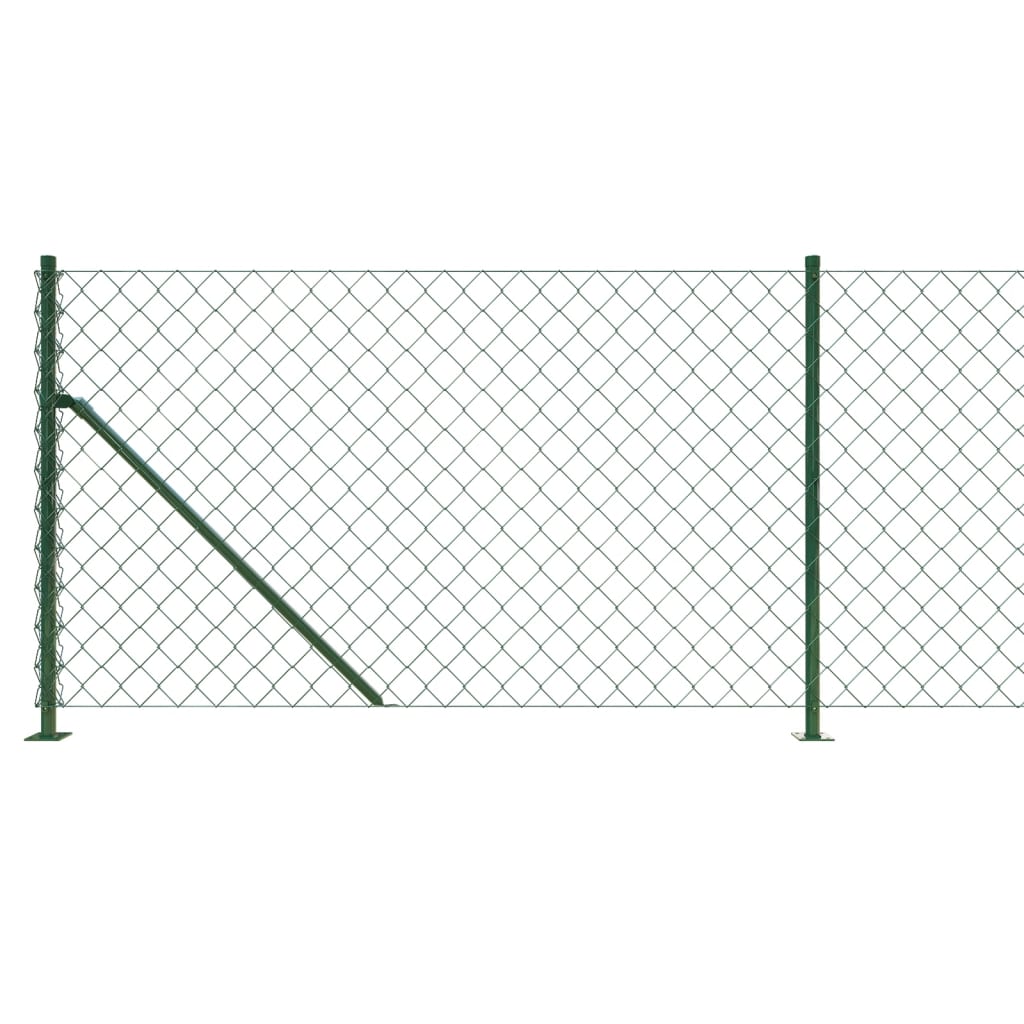 Chain Link Fence with Flange Green 1x25 m