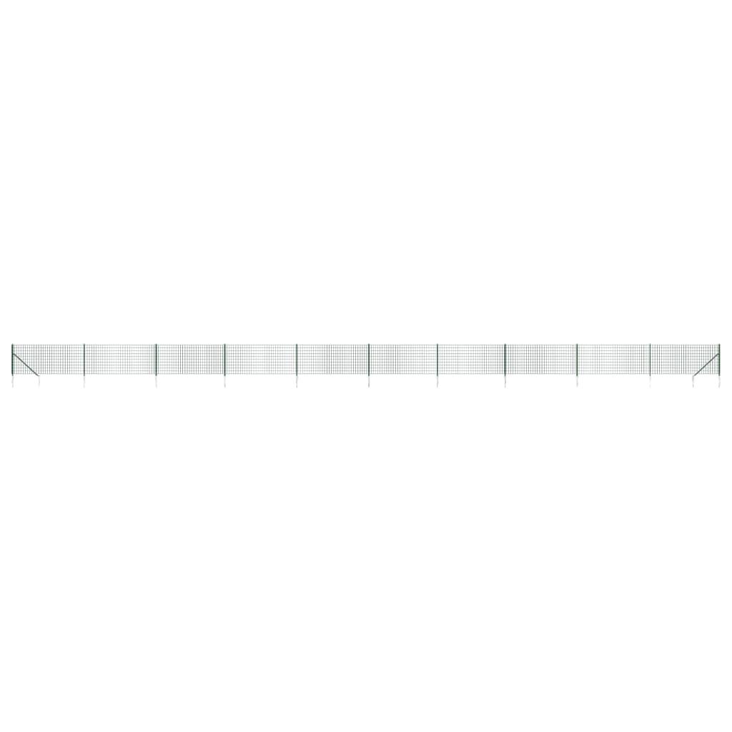 Wire Mesh Fence with Spike Anchors Green 1x25 m