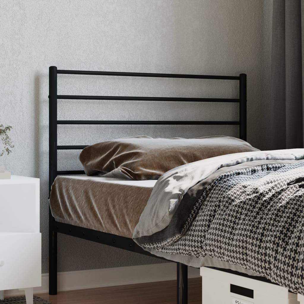 Metal Replace Headboard Black 90 cm