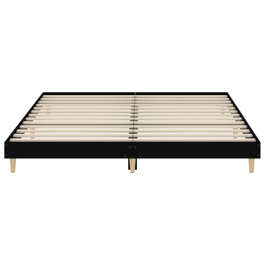 Bed Frame without Mattress Black 150x200 cm Engineered Wood