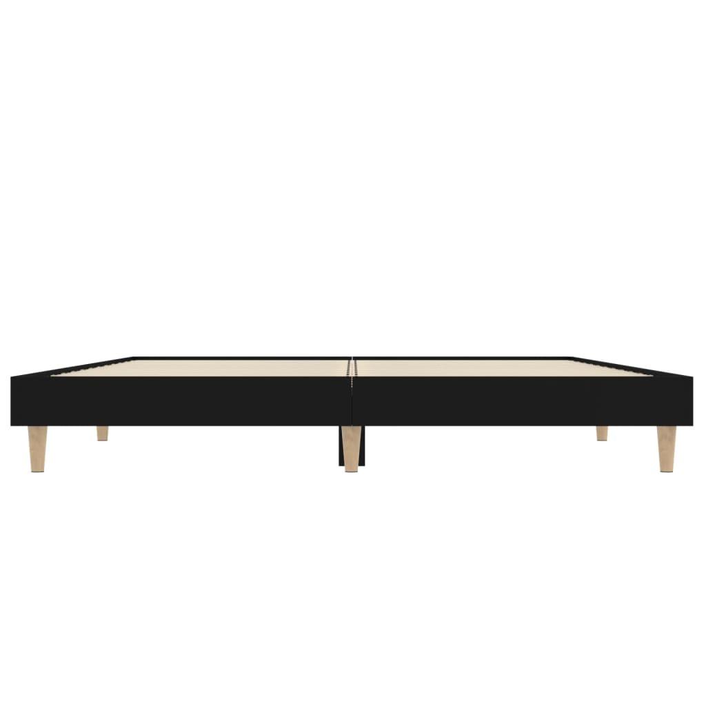 Bed Frame without Mattress Black 135x190 cm Engineered Wood