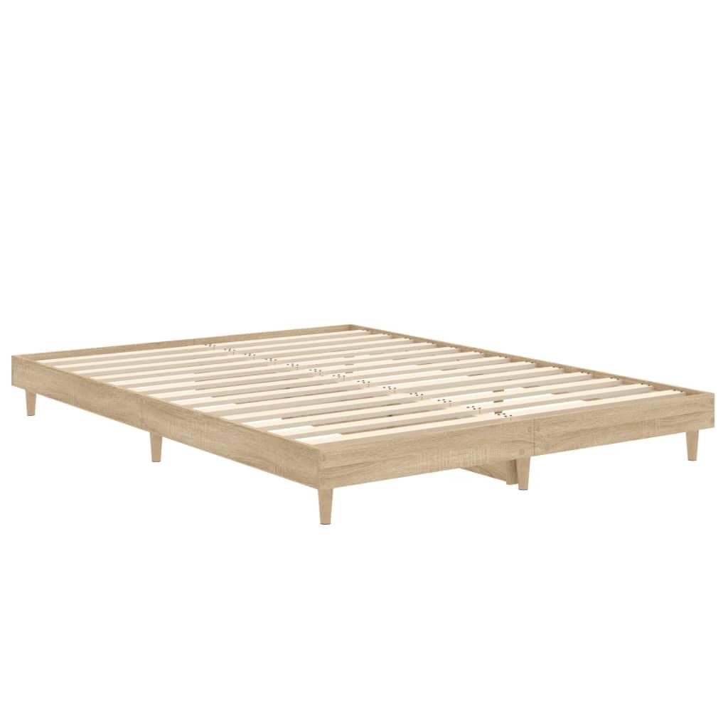 Bed Frame without Mattress Sonoma Oak 135x190 cm Engineered Wood