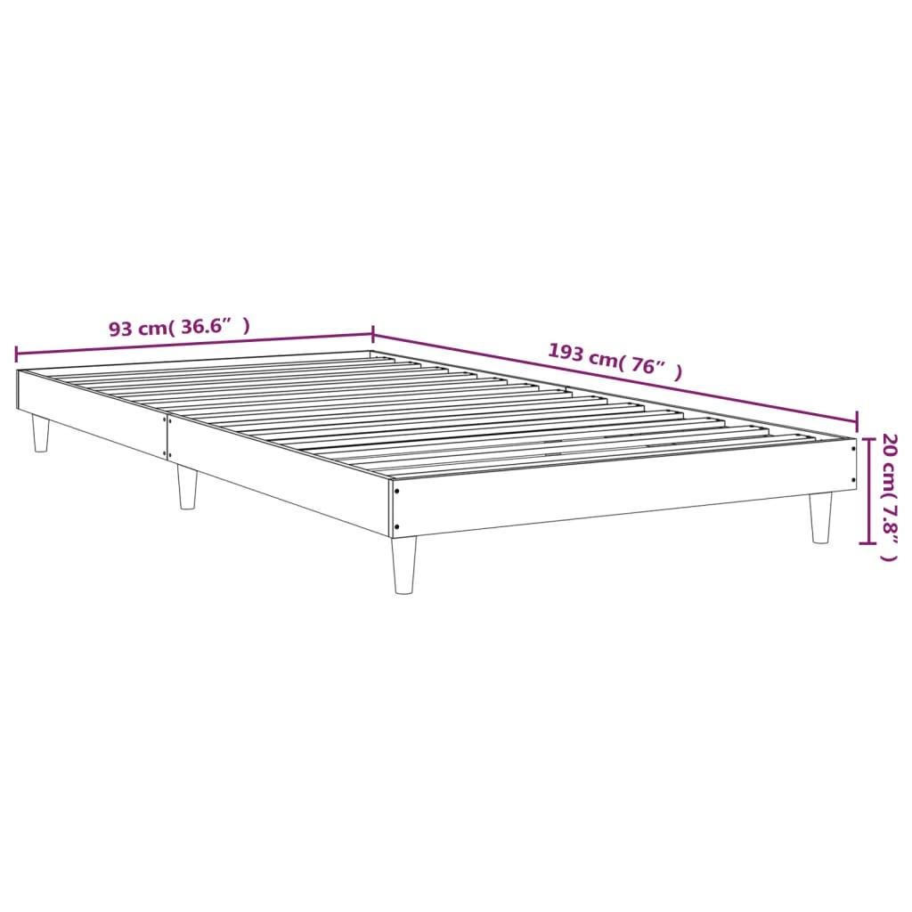 Bed Frame without Mattress Black 90x190 cm Engineered Wood