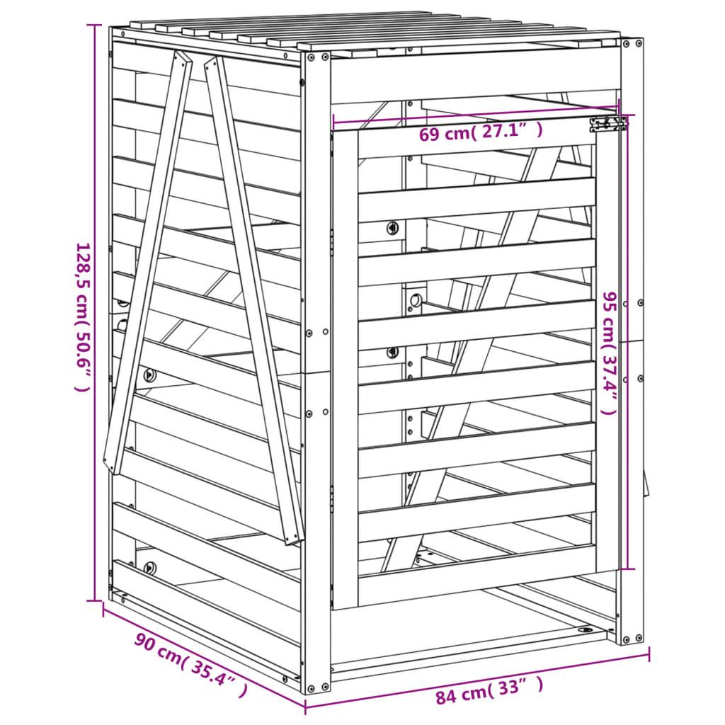 Wheelie Bin Storage Black 84x90x128.5 cm Solid Wood Pine