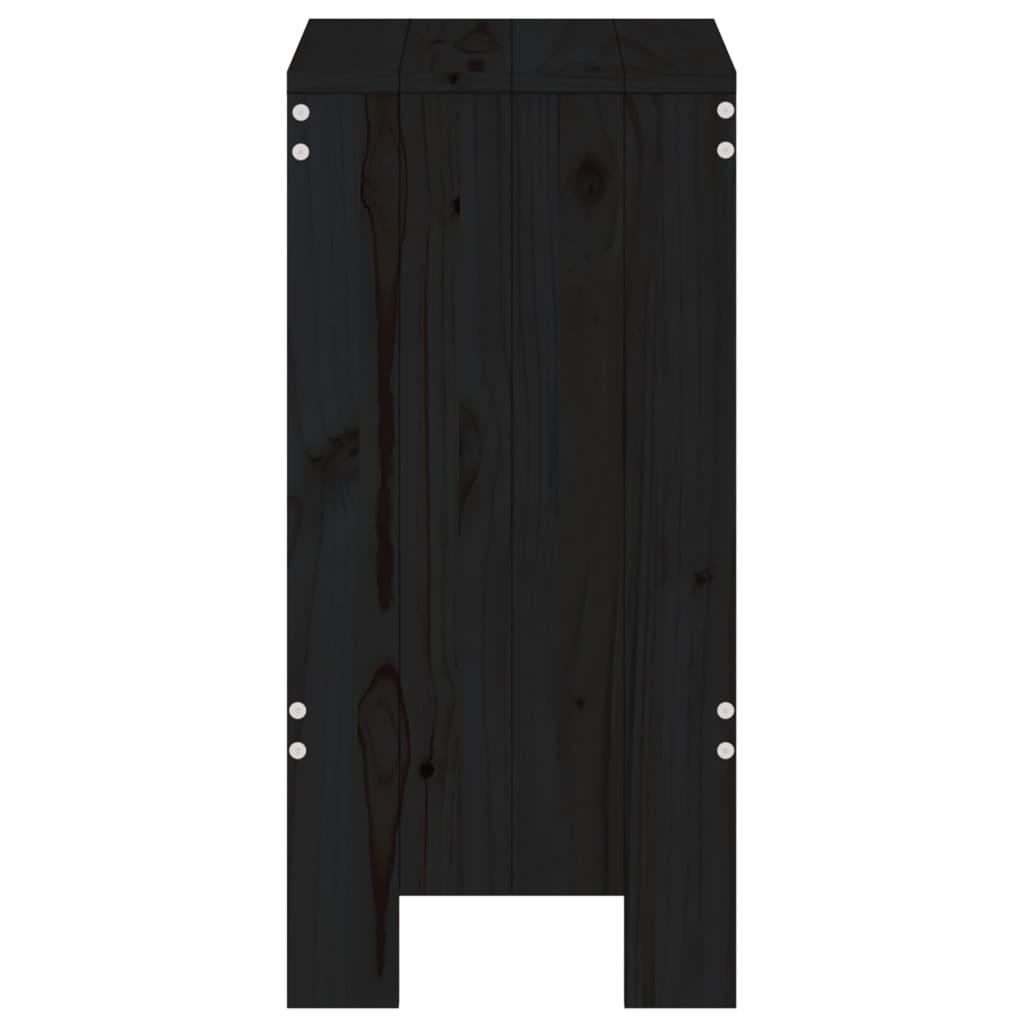 Bar Stools 2 pcs Black 40x36x75 cm Solid Wood Pine