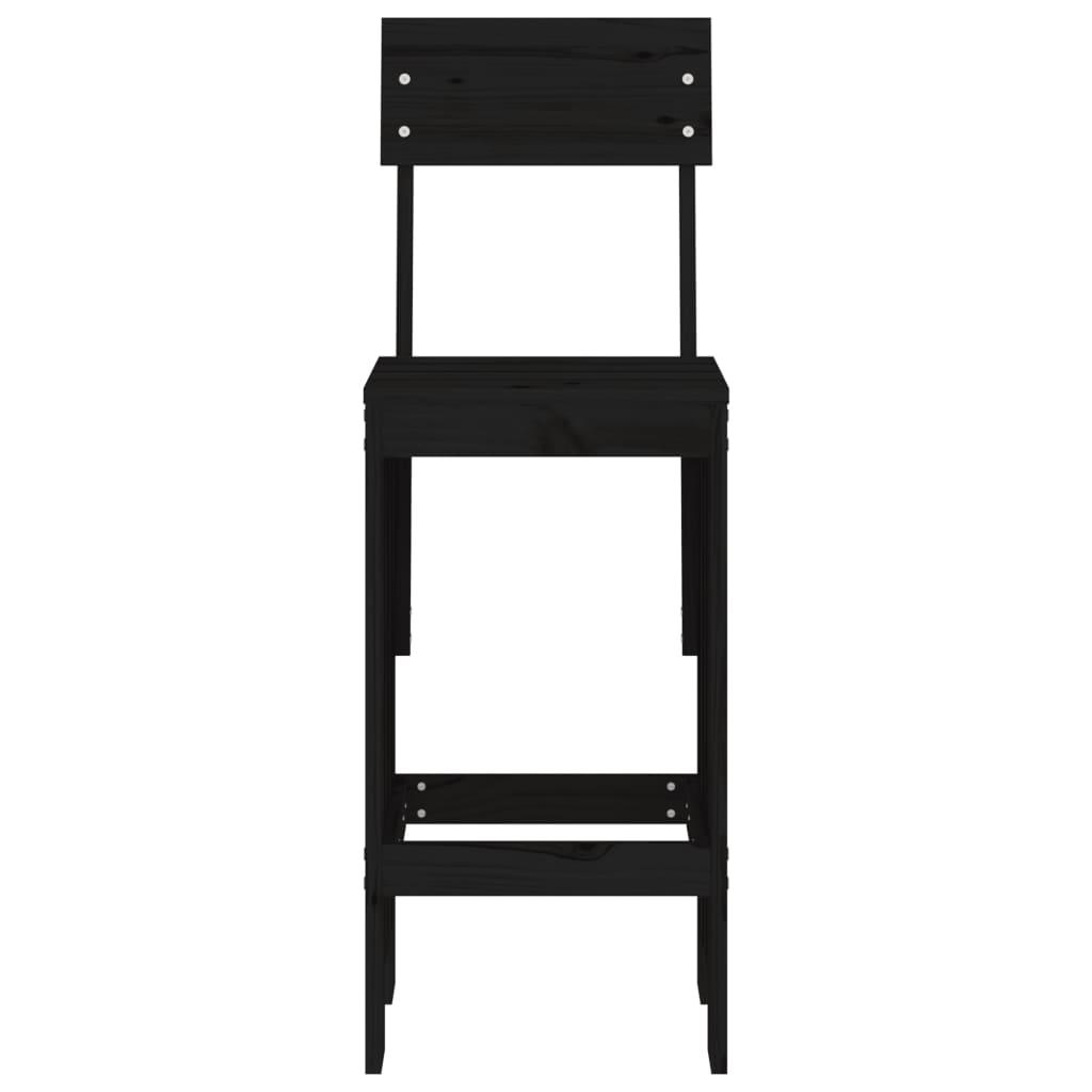 Bar Stools 2 pcs Black 40x48.5x115.5 cm Solid Wood Pine