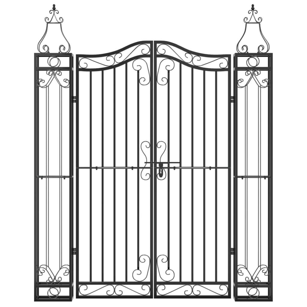 Garden Gate Black 121x8x150 cm Wrought Iron