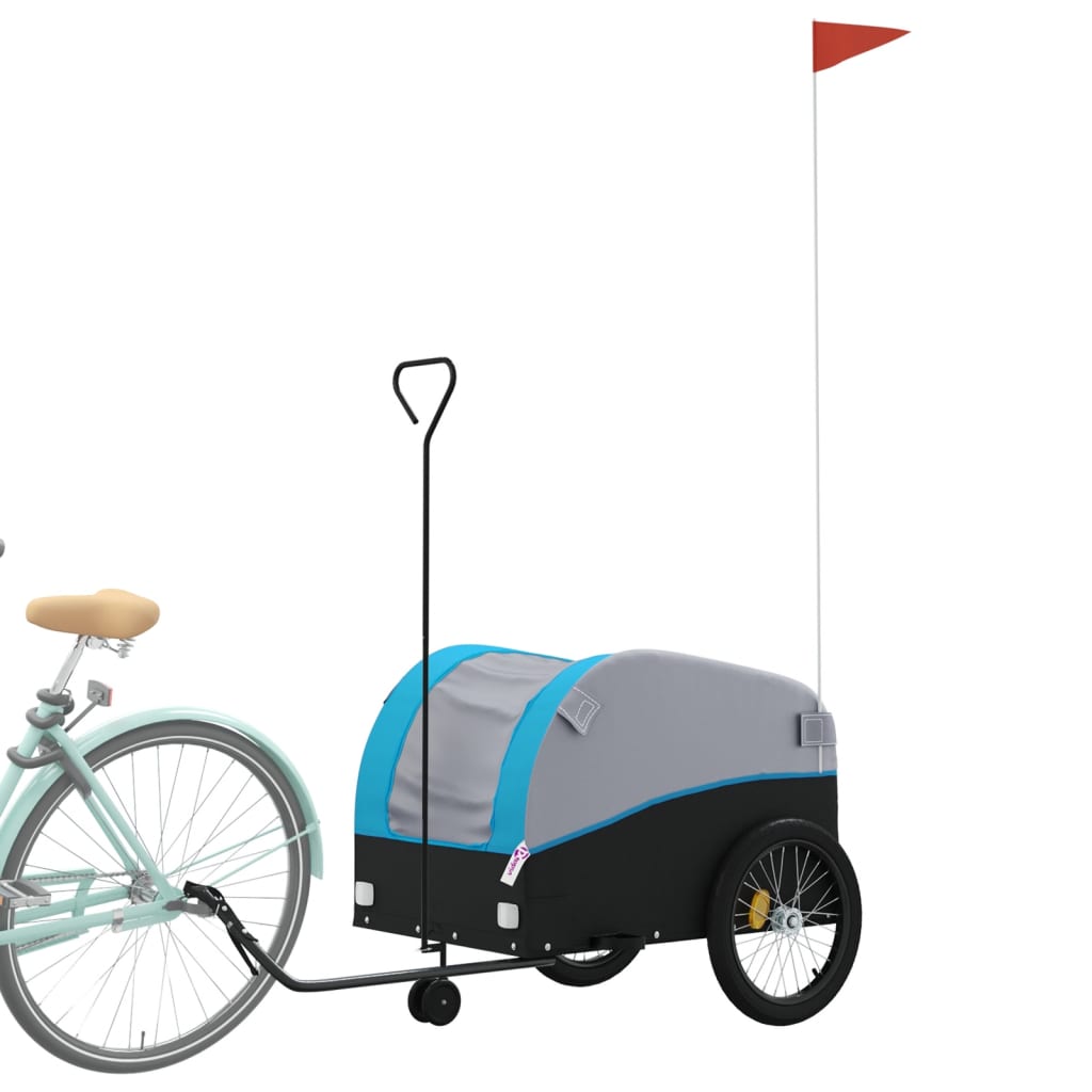 Bike Trailer Black and Blue 45 kg Iron