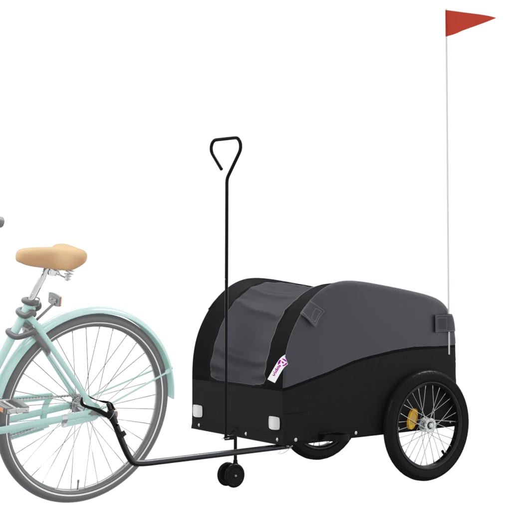 Bike Trailer Black 45 kg Iron