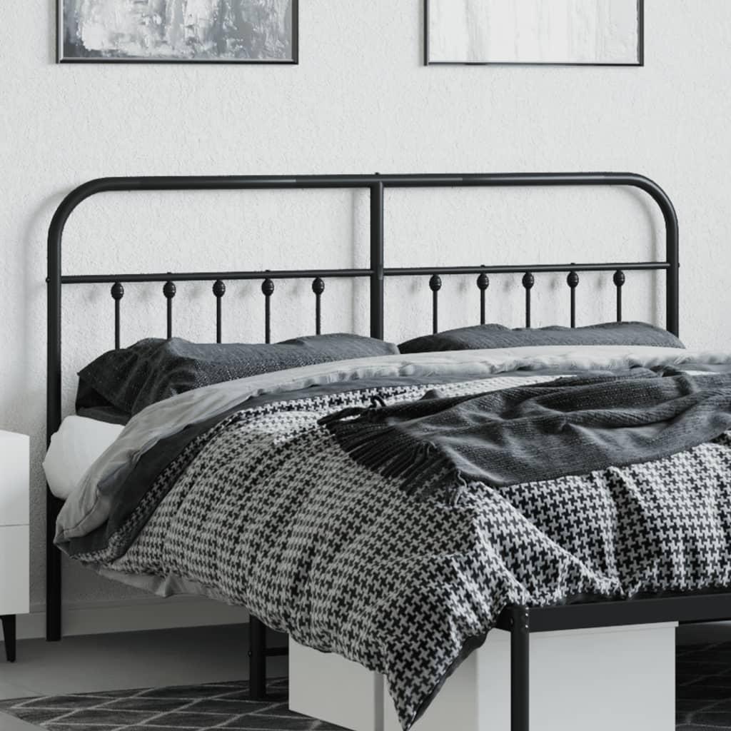 Metal Headboard Black 183 cm King