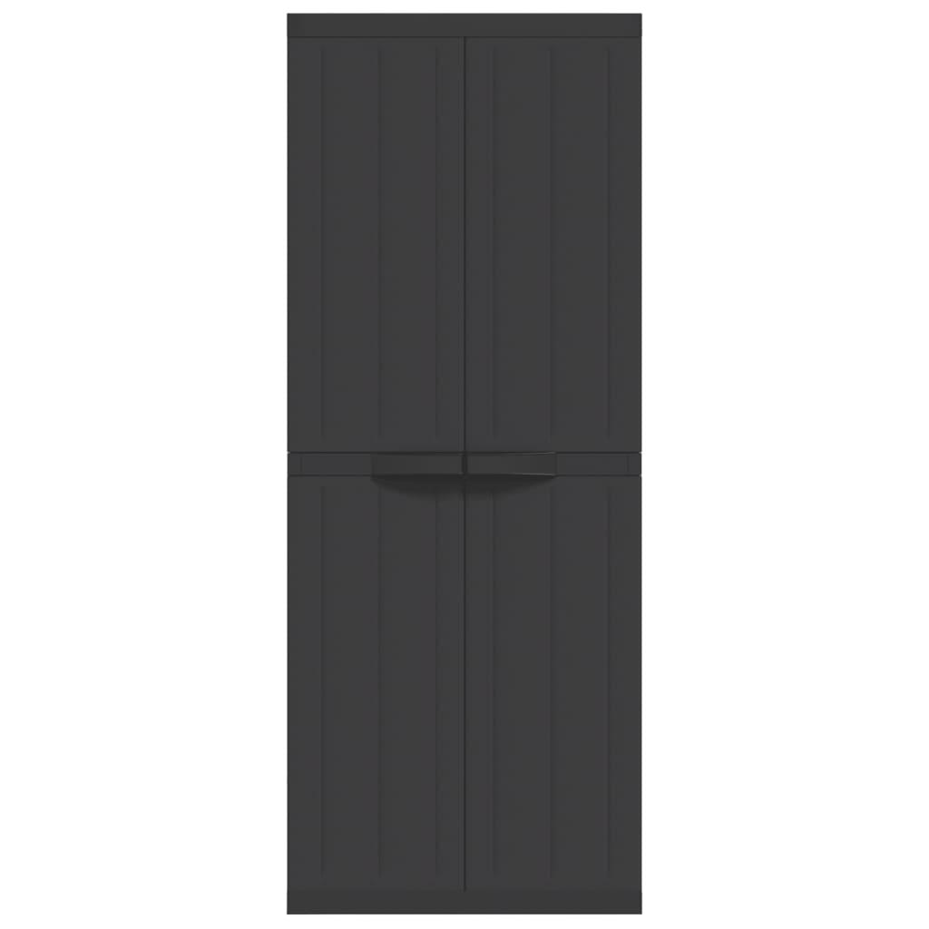Outdoor Storage Cabinet Black 65x37x165 cm PP