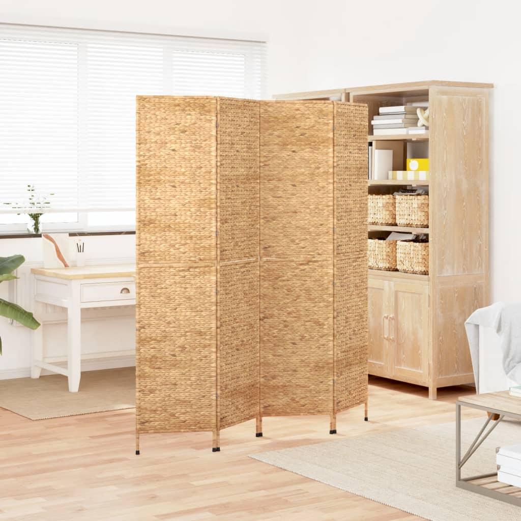 Room Divider 4-Panel 163x180 cm Water Hyacinth