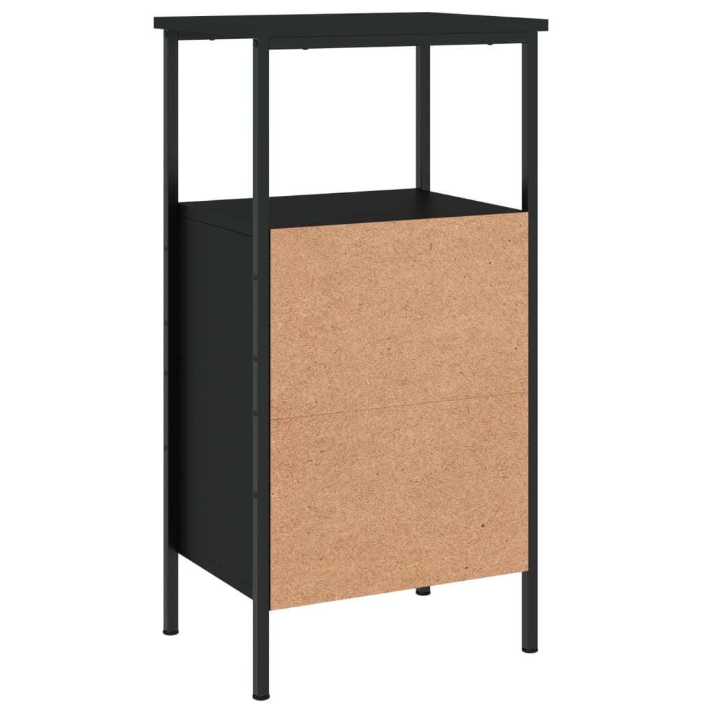 Bedside Cabinet Black 41x31x80 cm Engineered Wood