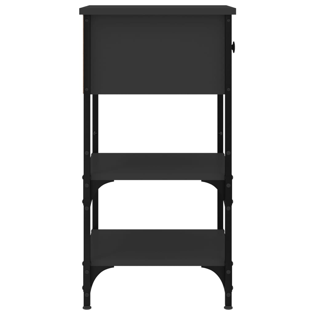 Bedside Cabinet Black 34x36x70 cm Engineered Wood