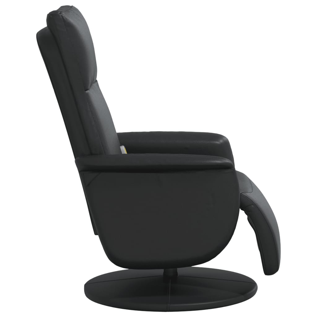 Massage Recliner Chair with Footrest Black Faux Leather
