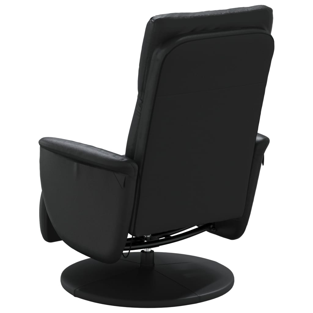 Massage Recliner Chair with Footrest Black Faux Leather