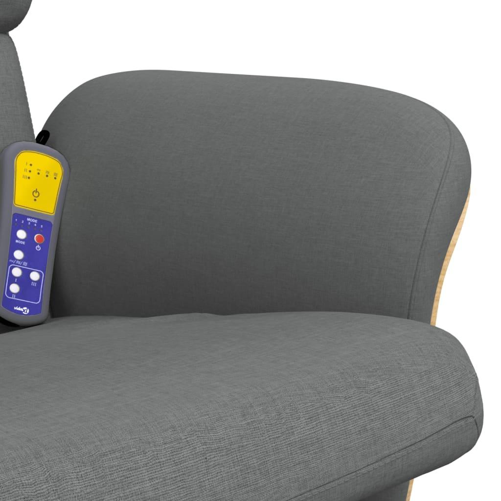 Massage Recliner Chair with Footstool Dark Grey Fabric