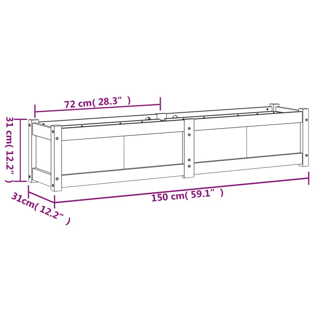 Garden Planter 150x31x31 cm Solid Wood Pine