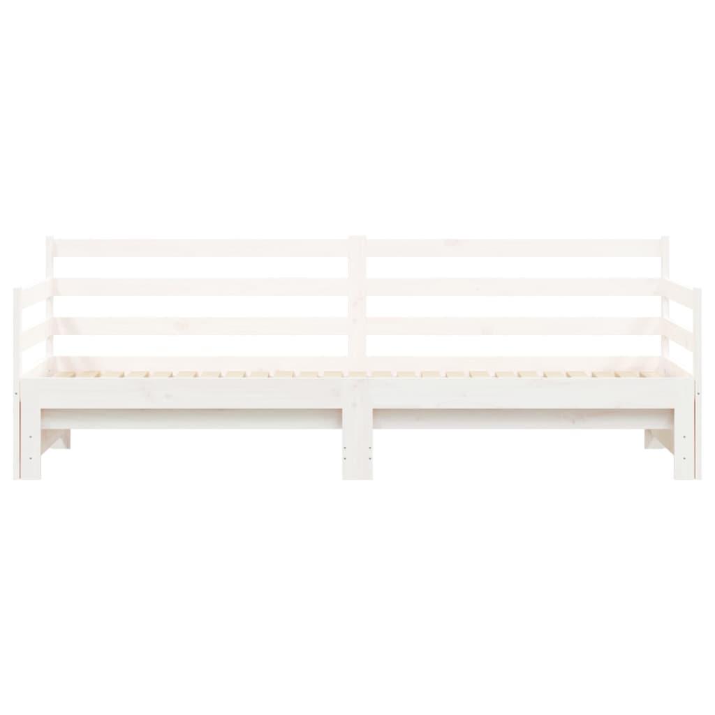 Daybed with Trundle without Mattress White 90x190 cm Solid Wood