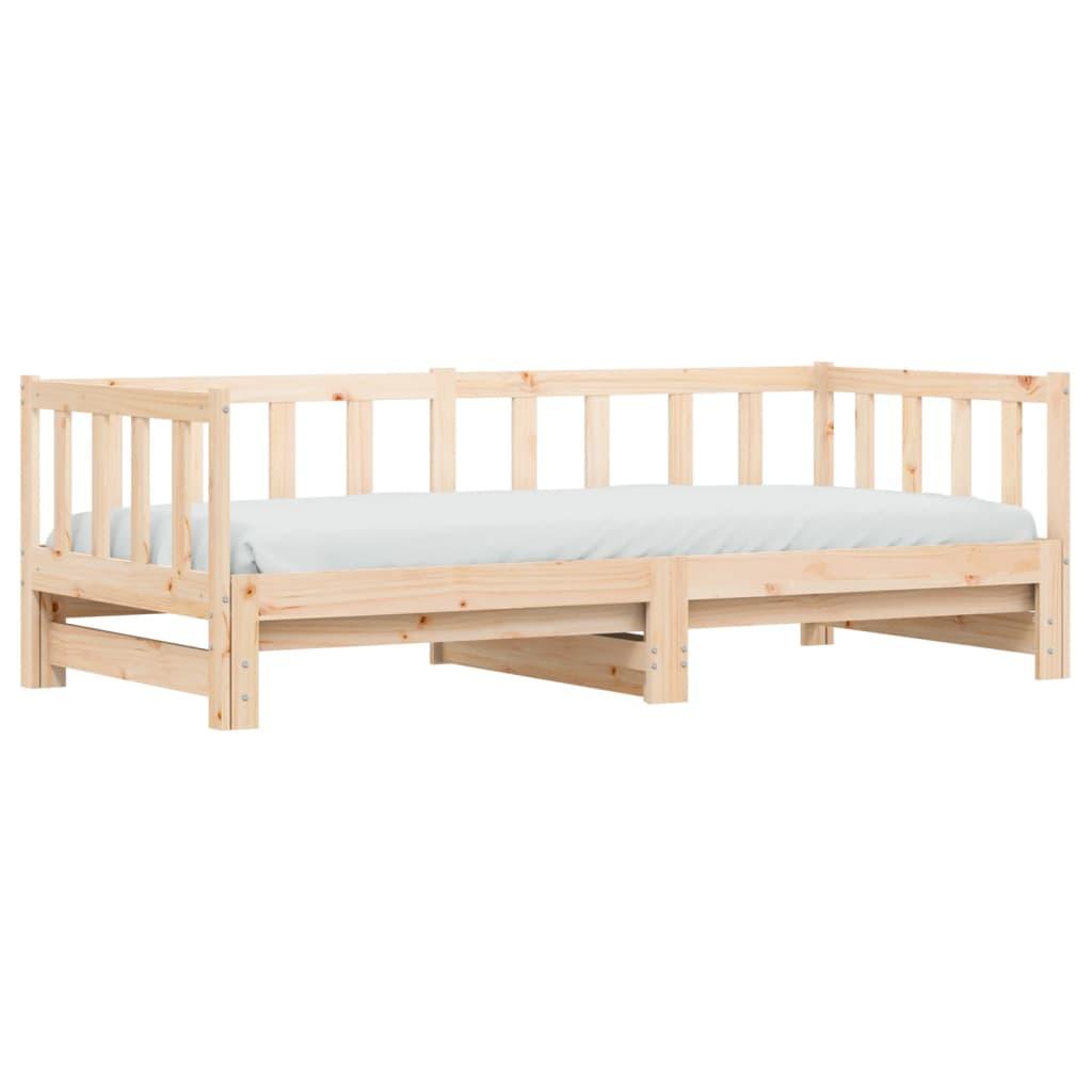 Day Bed with Trundle without Mattress 90x190 cm Solid Wood