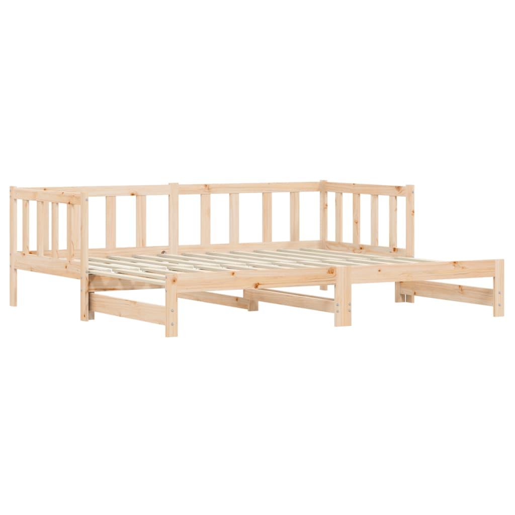 Day Bed with Trundle without Mattress 90x190 cm Solid Wood