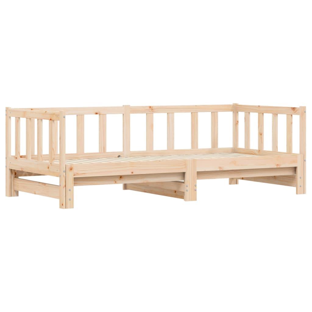Day Bed with Trundle without Mattress 90x190 cm Solid Wood