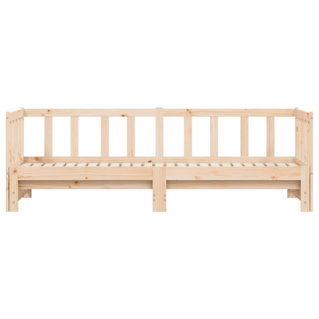 Day Bed with Trundle without Mattress 90x190 cm Solid Wood