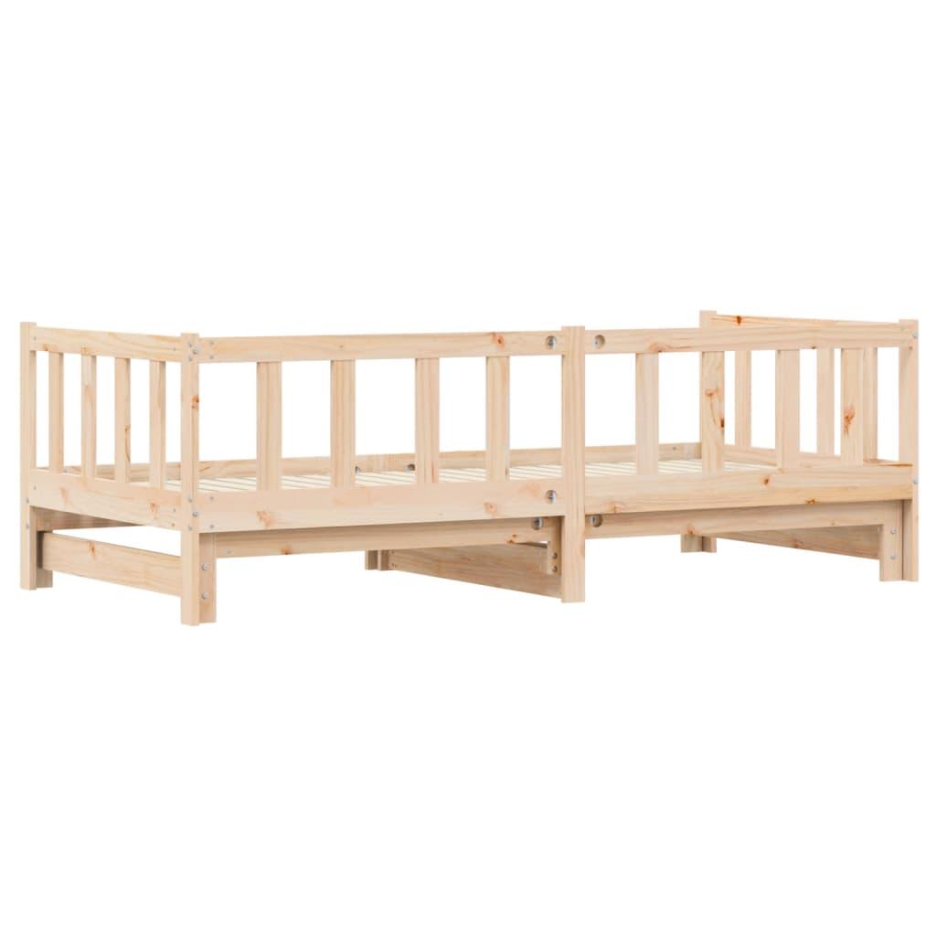 Day Bed with Trundle without Mattress 90x190 cm Solid Wood