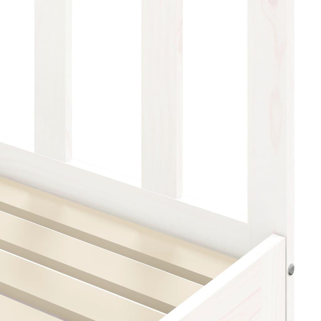 Day Bed with Trundle without Mattress White 90x190 cm Solid Wood