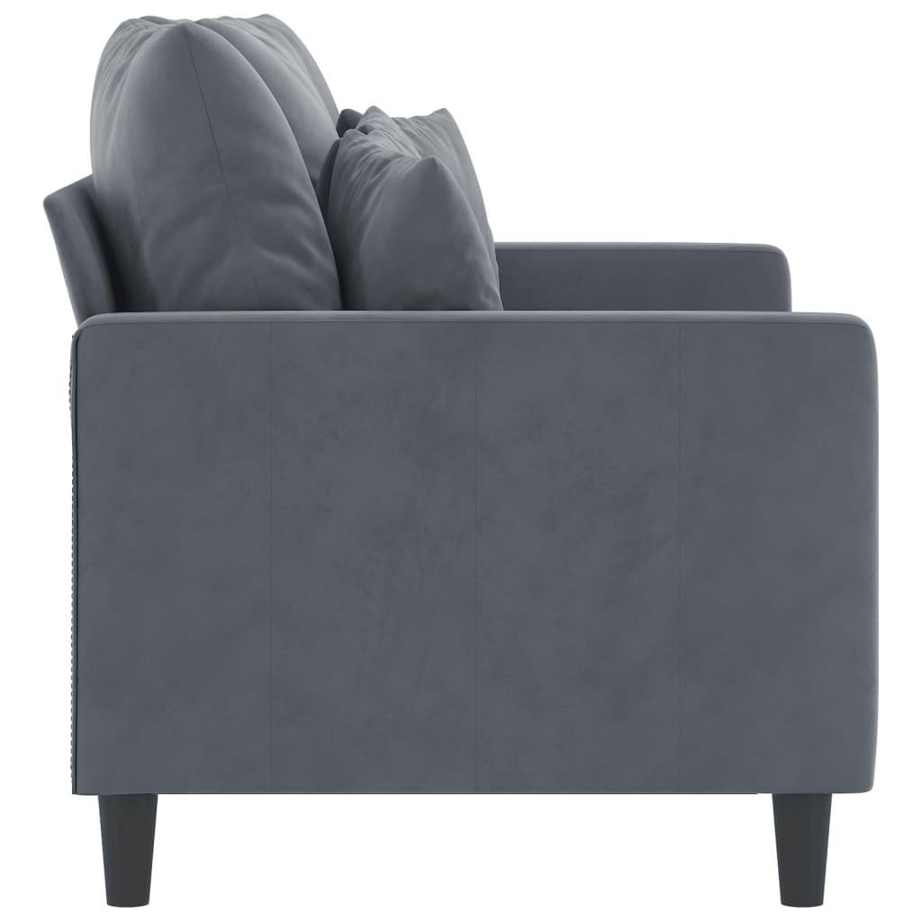 2-Seater Sofa Dark Grey 120 cm Velvet