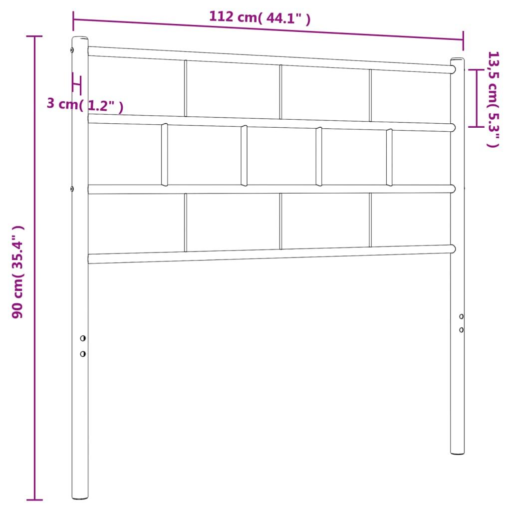 Metal Replace Headboard Black 107 cm