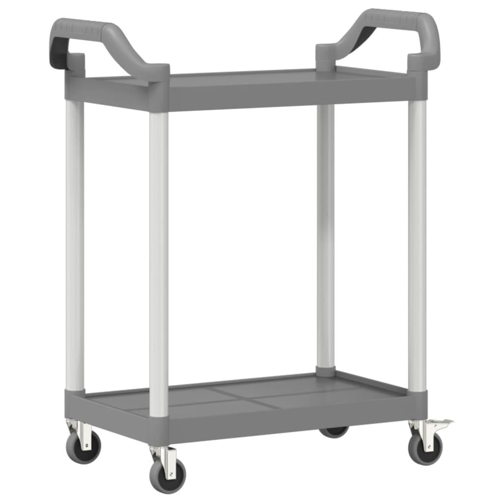 2-Tier Trolley Grey 81x41x92 cm Aluminium