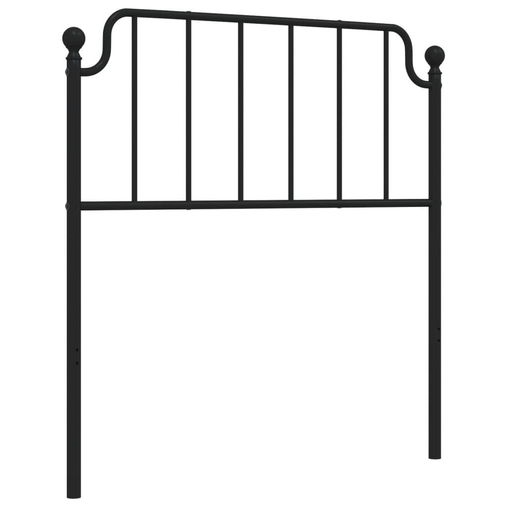 Metal Replace Headboard Black 90 cm
