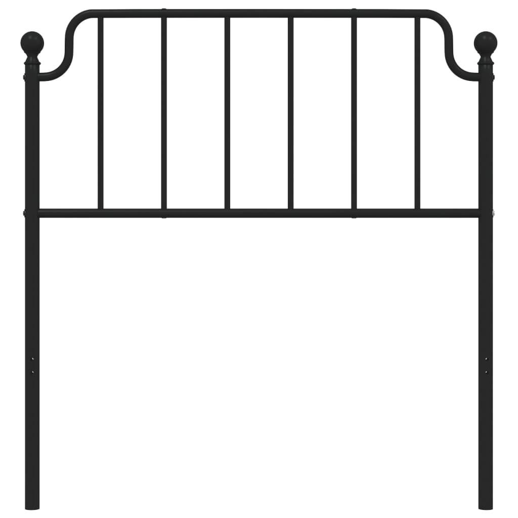Metal Replace Headboard Black 90 cm