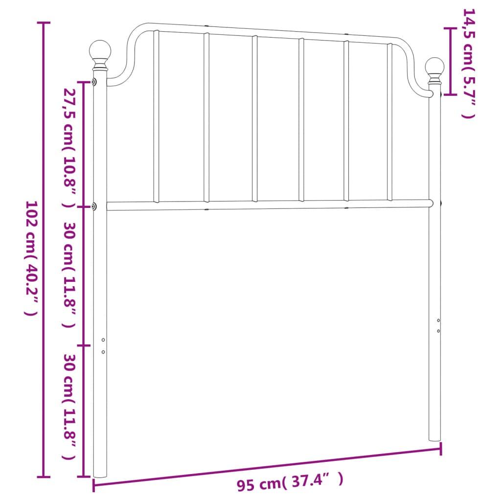 Metal Replace Headboard Black 90 cm