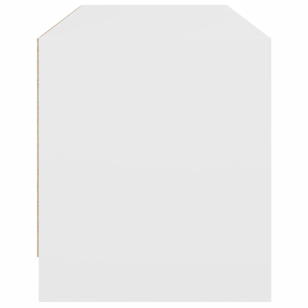 TV Cabinet with Glass Doors White 102x37x42 cm