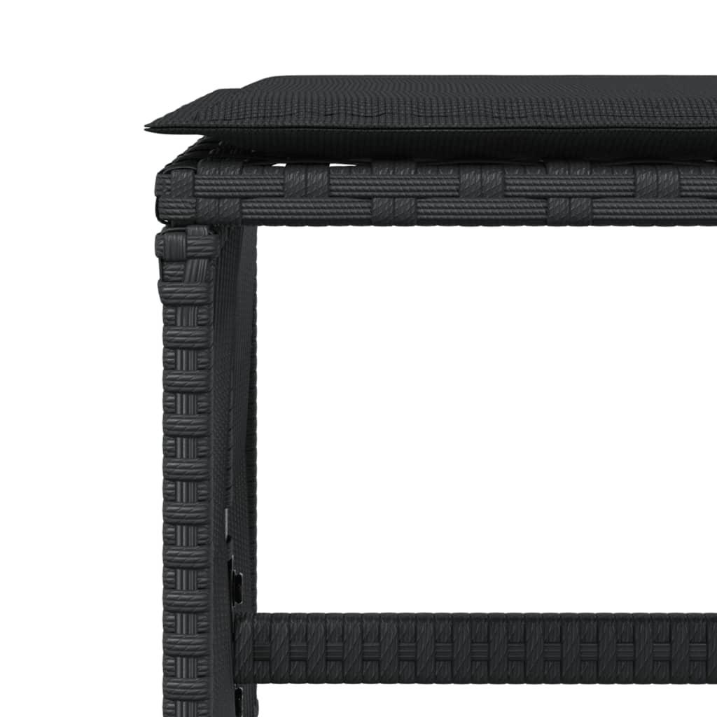 Garden Stools with Cushions 4 pcs Black 41x41x36 cm Poly Rattan