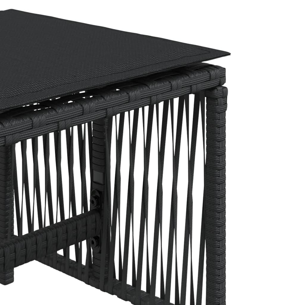 Garden Stools with Cushions 4 pcs Black 41x41x36 cm Poly Rattan
