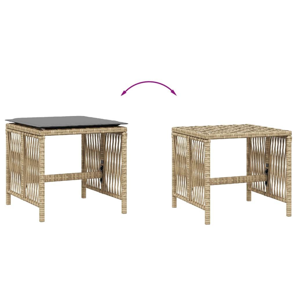 Garden Stools with Cushions 4 pcs Mix Beige 41x41x36 cm Poly Rattan