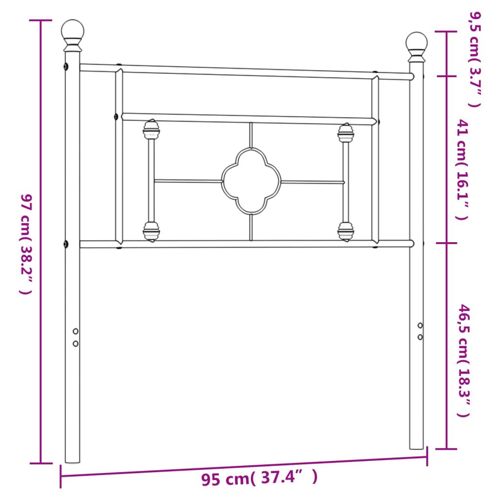 Metal Replace Headboard Black 90 cm
