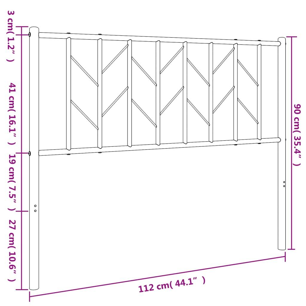 Metal Replace Headboard Black 107 cm