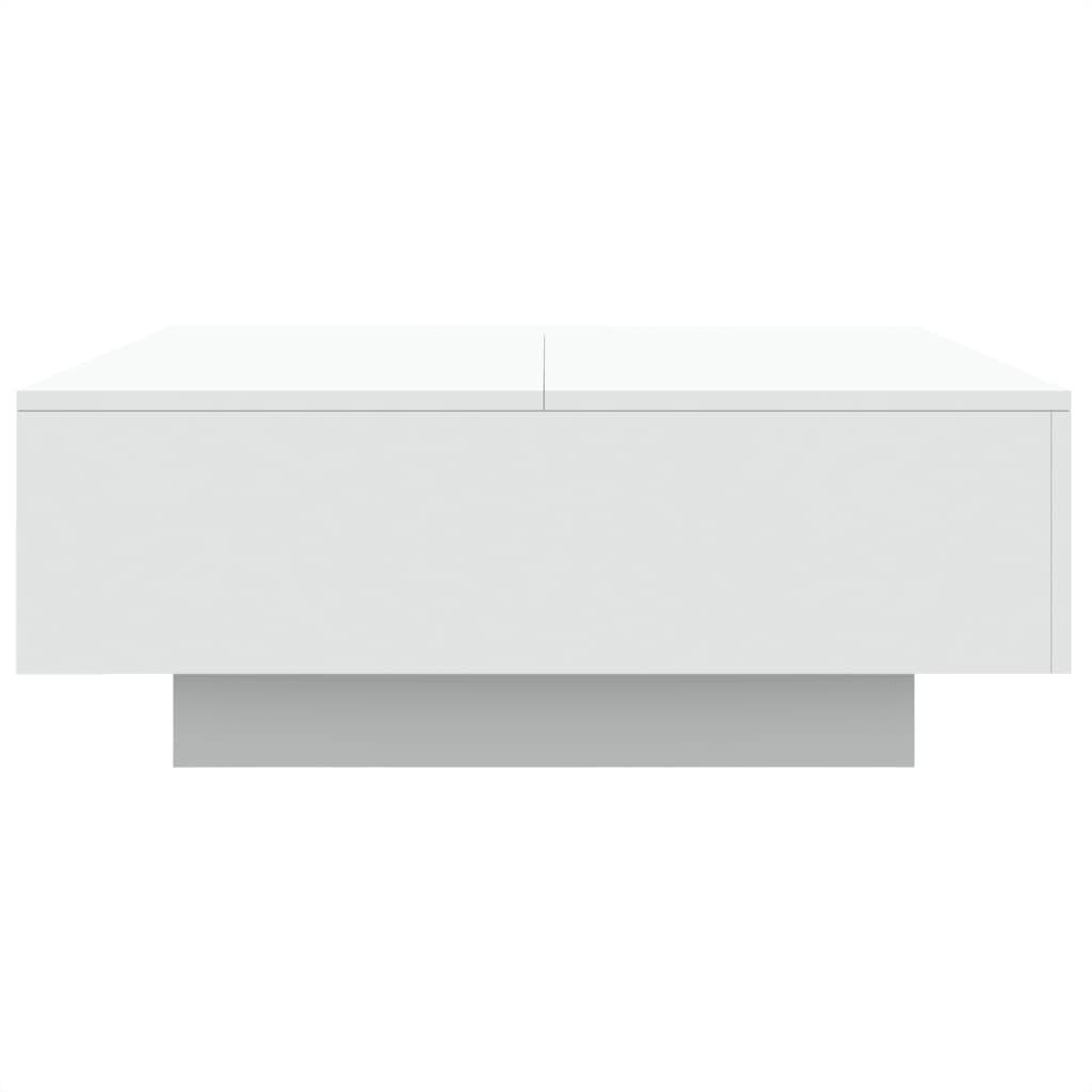 Coffee Table with LED Lights White 80x80x31 cm