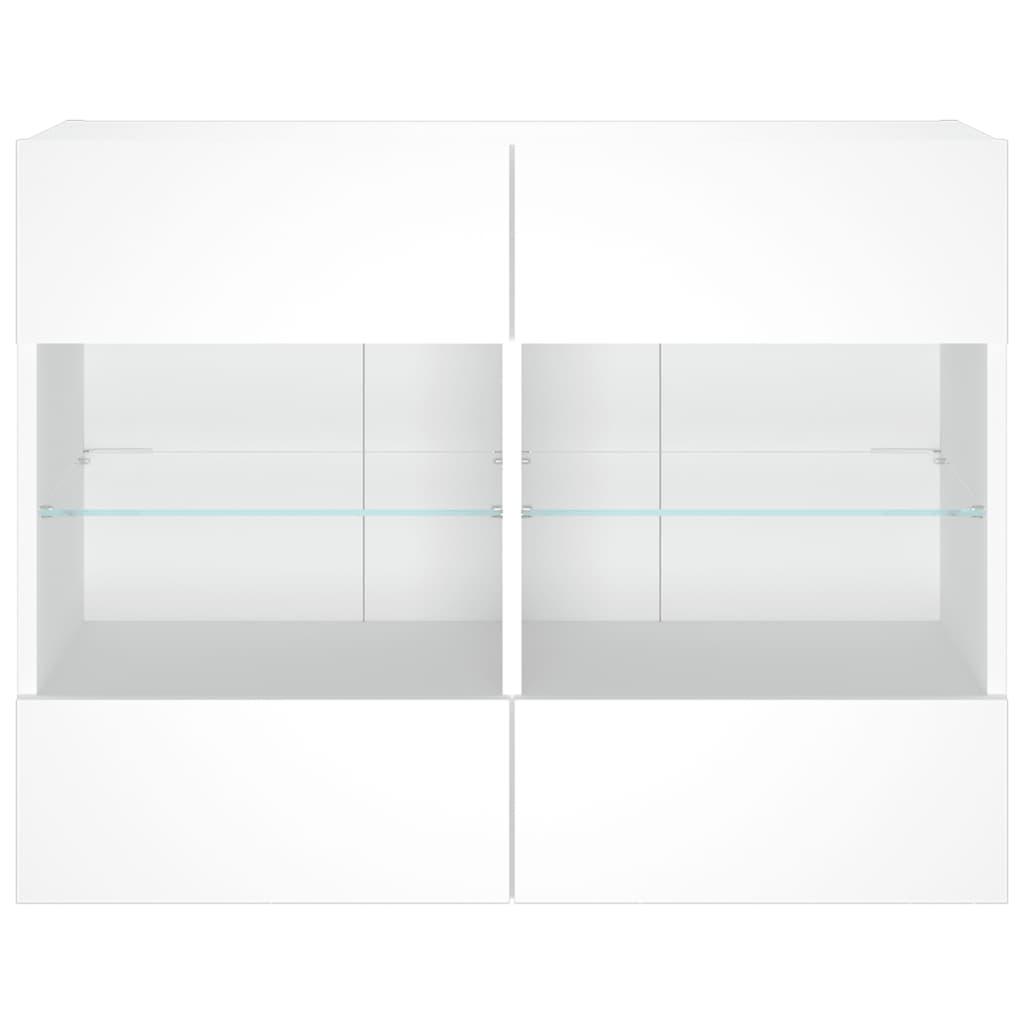 TV Wall Cabinet with LED Lights White 78.5x30x60.5 cm