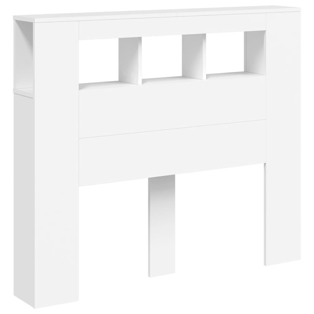 LED Headboard White 120 cm Engineered Wood