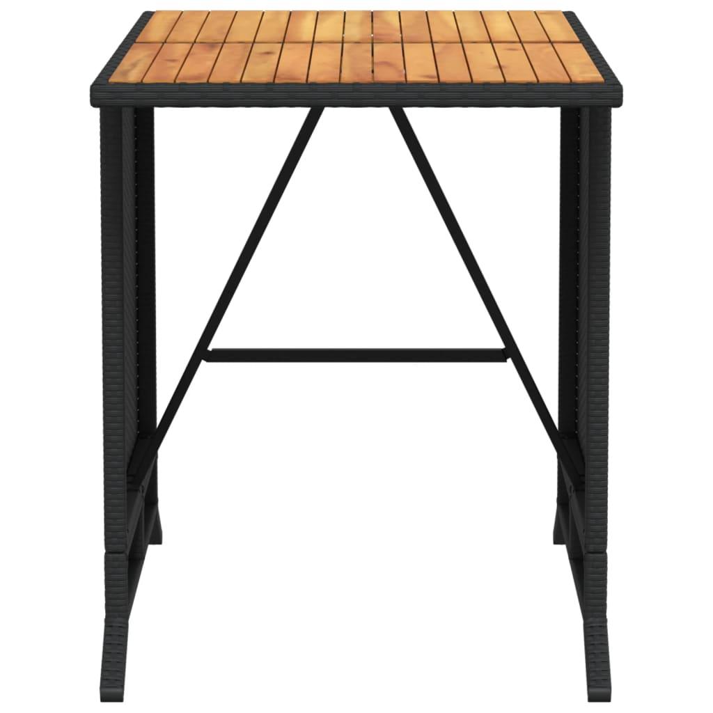 3 Piece Bistro Set with Cushions Black Poly Rattan