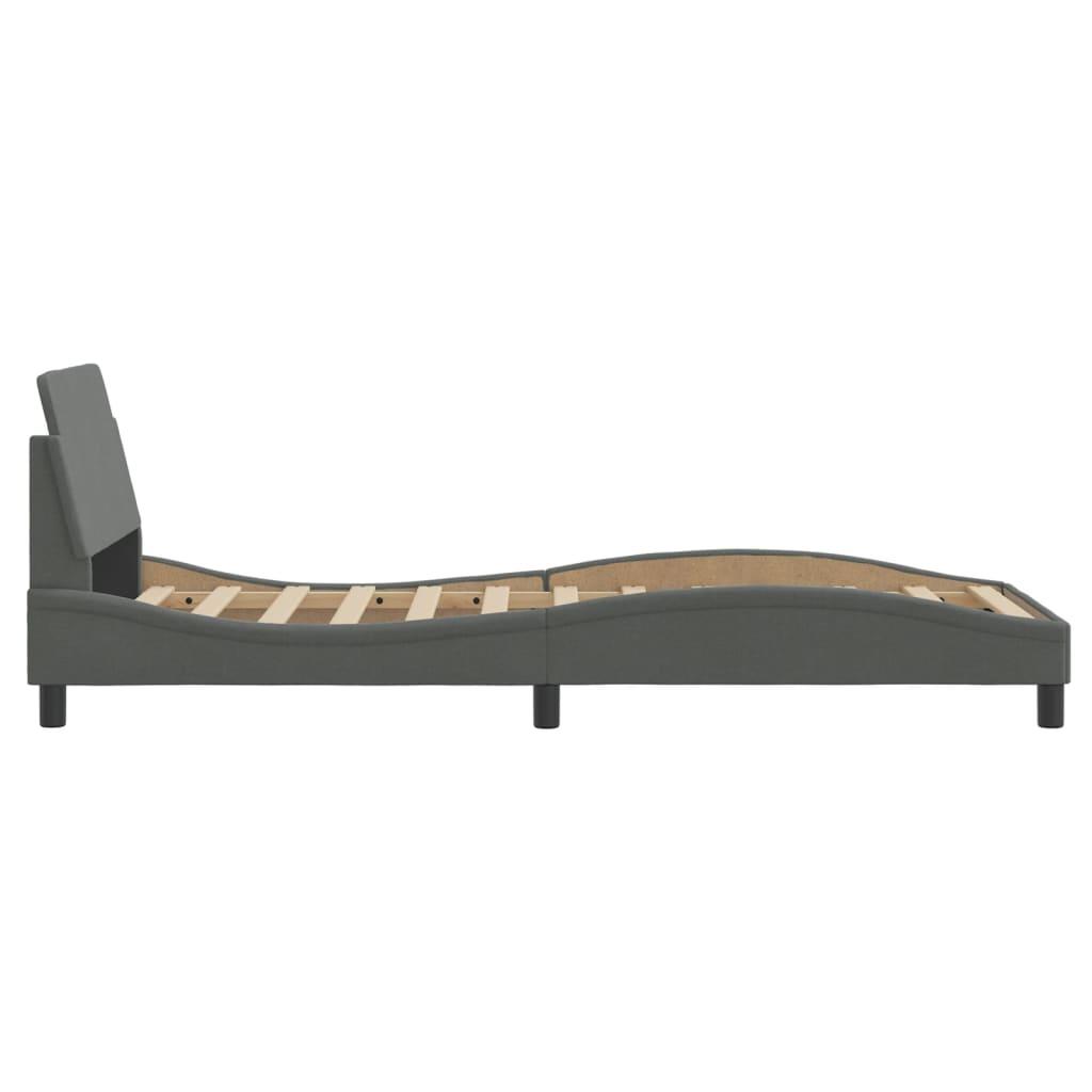 Bed Frame "Dover" Dark Grey 90x190 cm Fabric