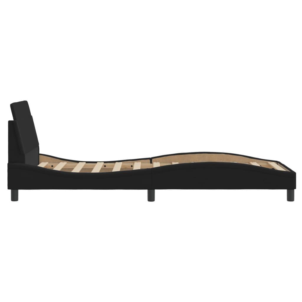 Bed Frame with Headboard "Dover" Black 90x190 cm Fabric